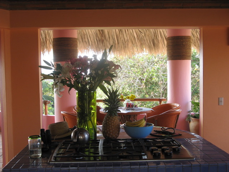 Cocina con vista a terraza