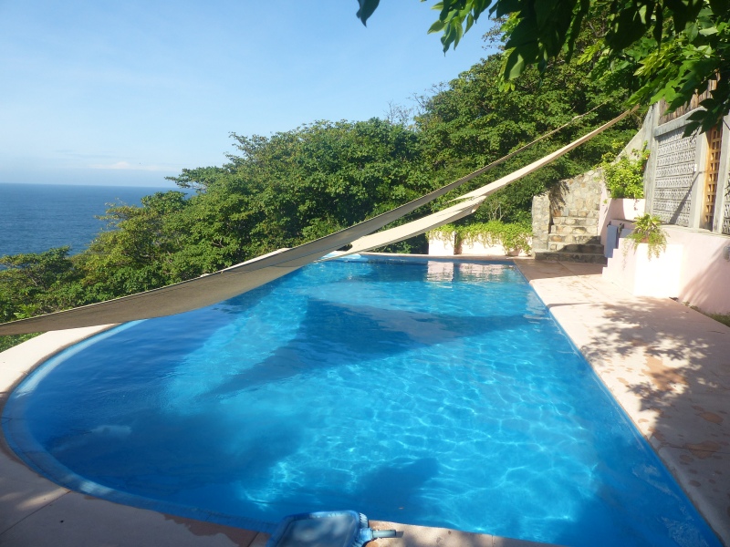 Pool with sun shades