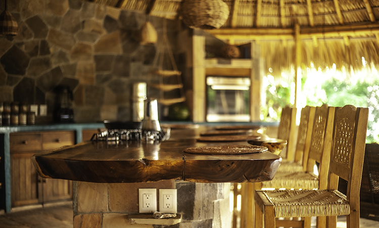 Large table made of local wood