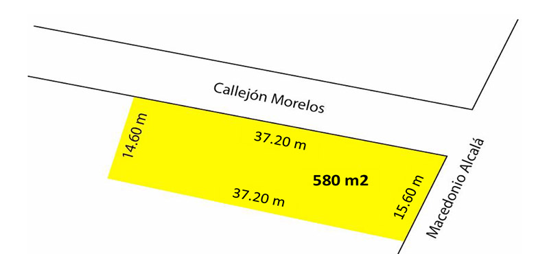 Calle Macedonio Alcalá Land map plan terreno en venta land for sale