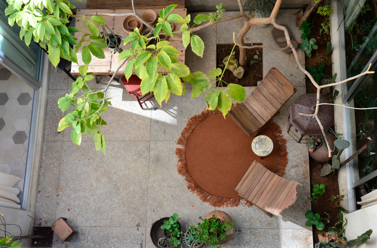 Aerial view of indoor garden in home for sale