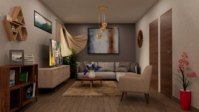 Oaxaca Mexico condos for sale render of interior living space