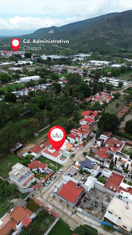 aerial photo over tlalixtac de cabrera oaxaca showing property in El Frayle fraccionmiento