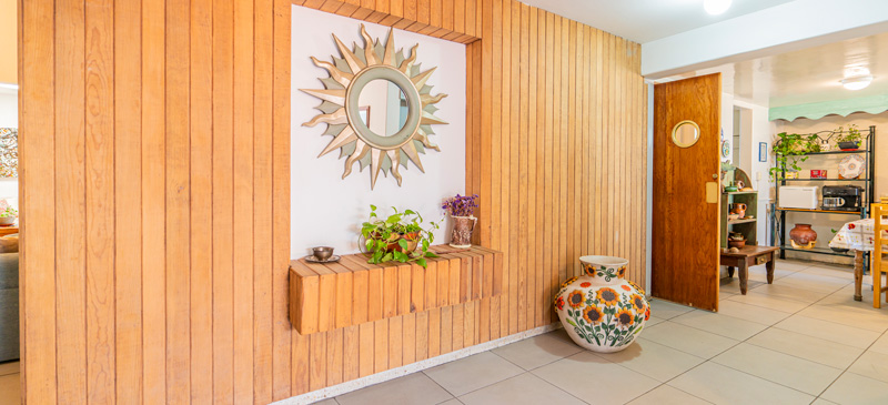 woodwood with sun dial mirror in san felipe del agua house for sale oaxaca