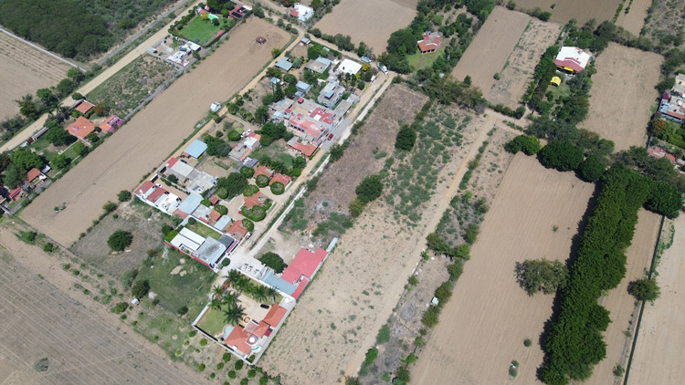 aerial view of land for sale with 6 lots terreno in Tlalixtac