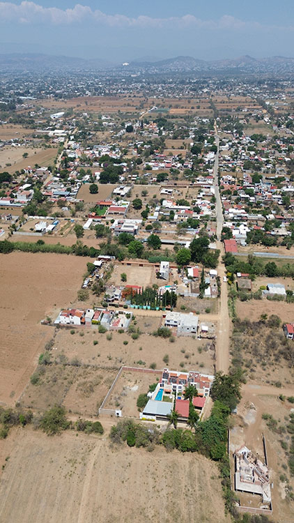 aerial view of land for sale terreno in Tlalixtac